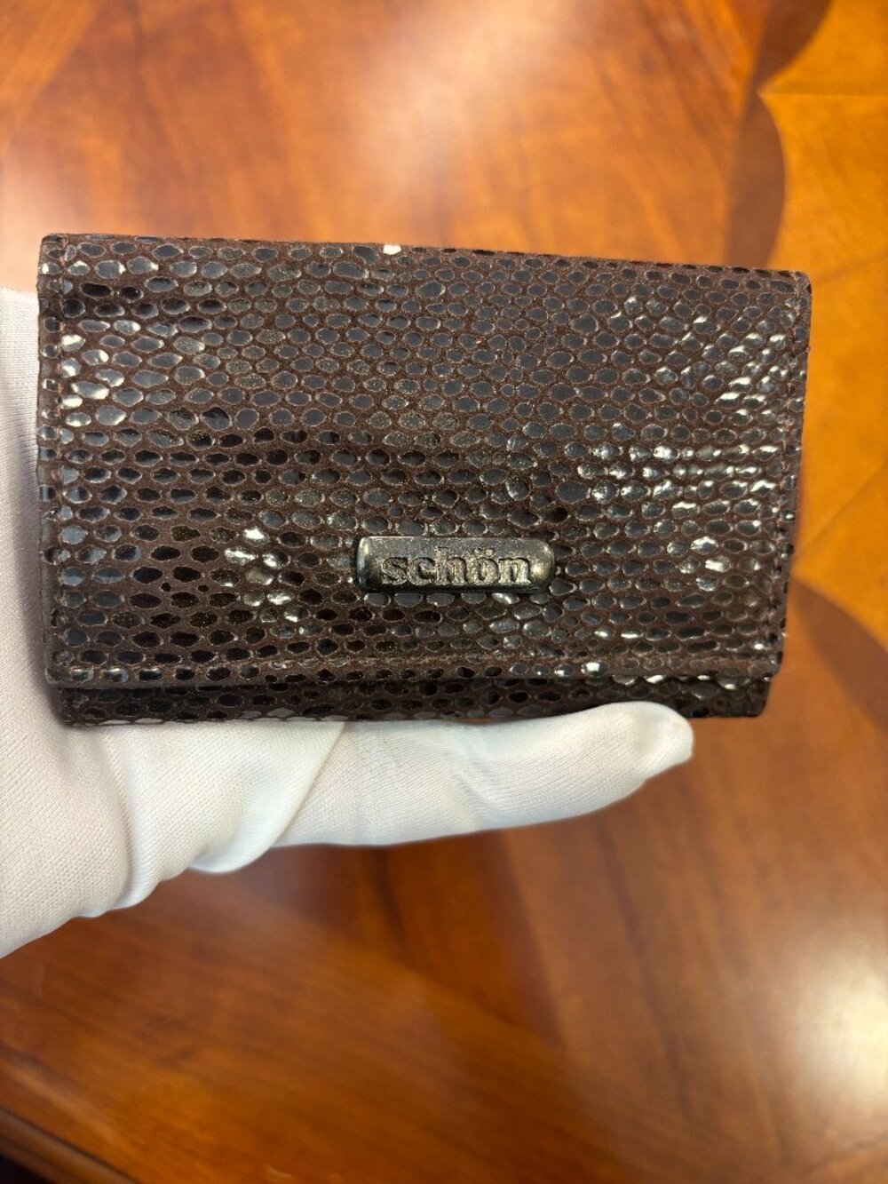 mila schon key case snake skin embossed leather vintage New with tags